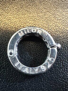 Milor Italy Clip Stopper Charm Sterling Silver Bracelet Spacer Lock